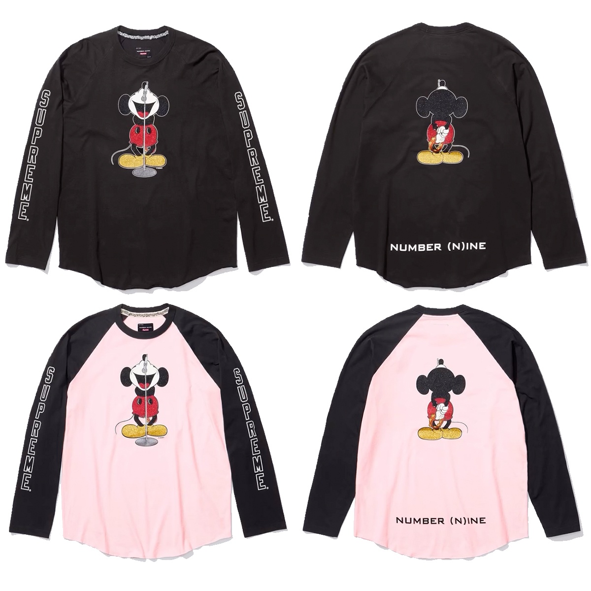 Supreme®/Number (N)ine®/Mickey Mouse Raglan L/S Top